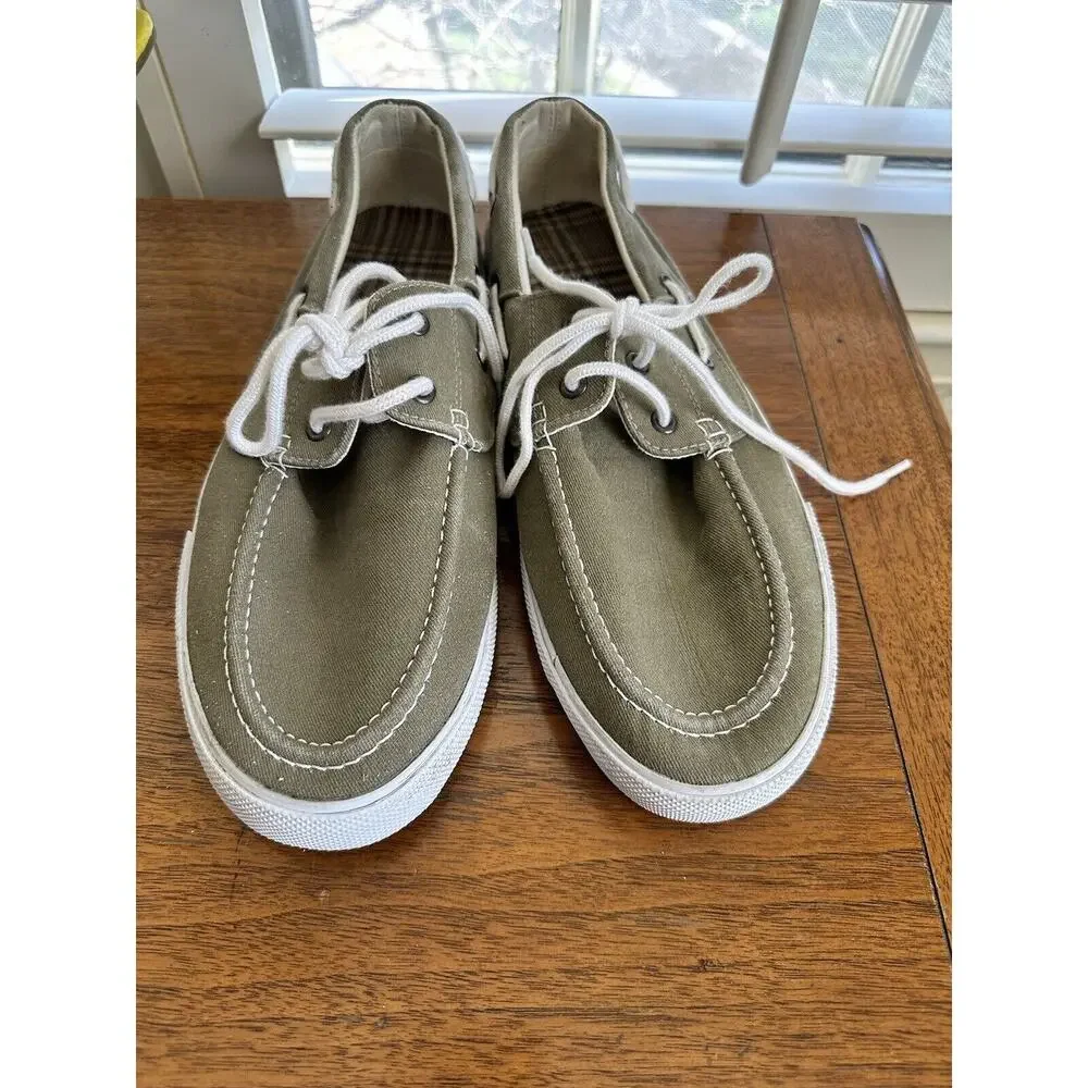 THOM MCAN GRAY CANVAS BOAT DECK MENS Size 9 SHOES